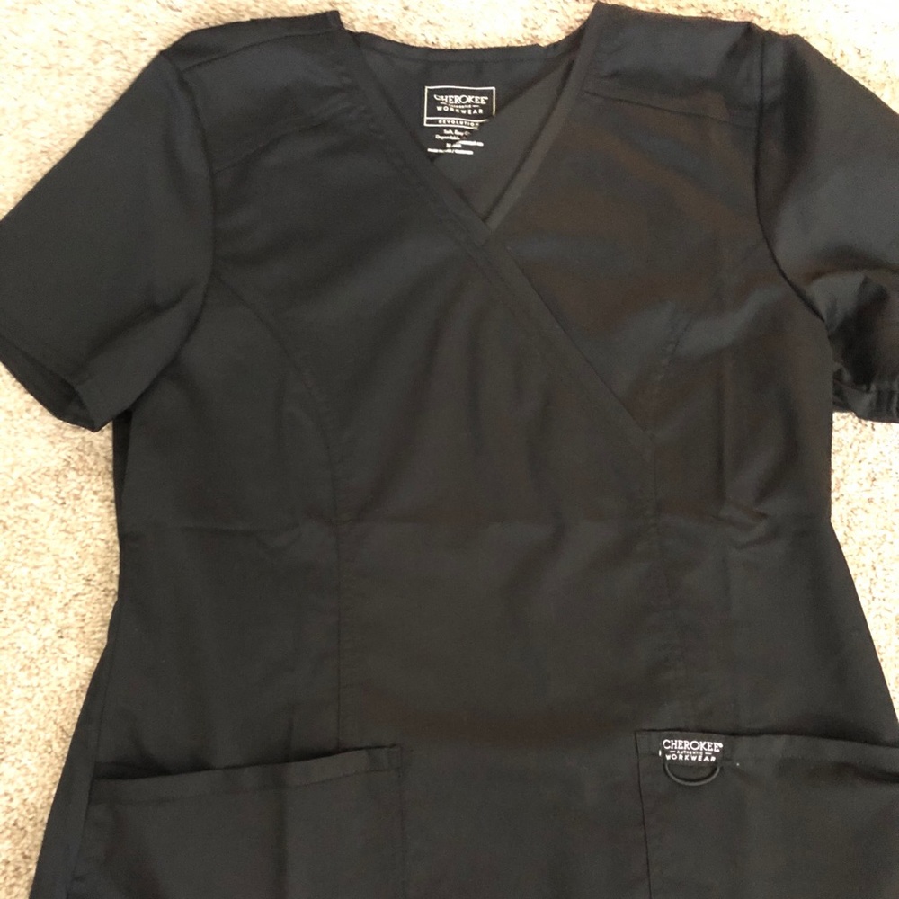 Cherokee Black Scrub Top